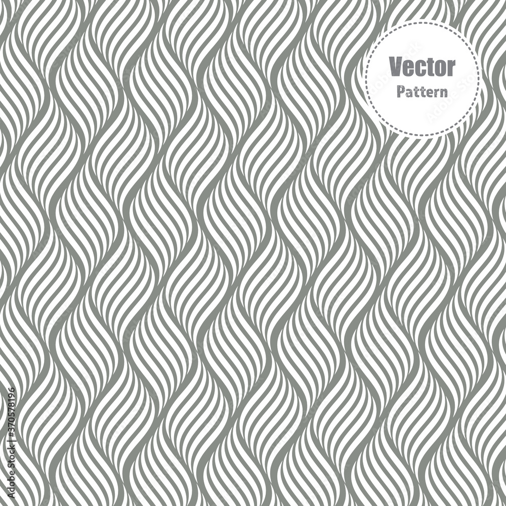 Wall mural vector pattern with geometric waves. endless stylish texture. ripple monochrome background. pattern 