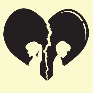recommend clip art: broken heart heartbreak flat icon for broken heart concept, vector illustration 
                    