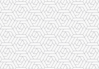 Abstract geometric pattern with crossing thin lines on hexagon shape with light color background. Stylish fractal texture. pattern is on swatches panel