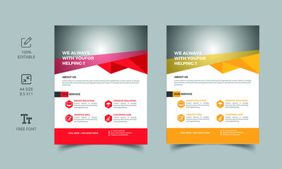 Creative Modern geometric Colorful Corporate Flyer Template Design