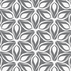 abstract flower petal drawing from linear ink brush, black and white pattern background