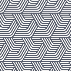 Vector pattern. Repeating geometric tiles with linear striped rhombuses. Pattern is clean for fabric, wallpaper, printing. Pattern is on swatches panel.