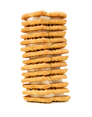 Stack of vanilla sandwich creme cookies