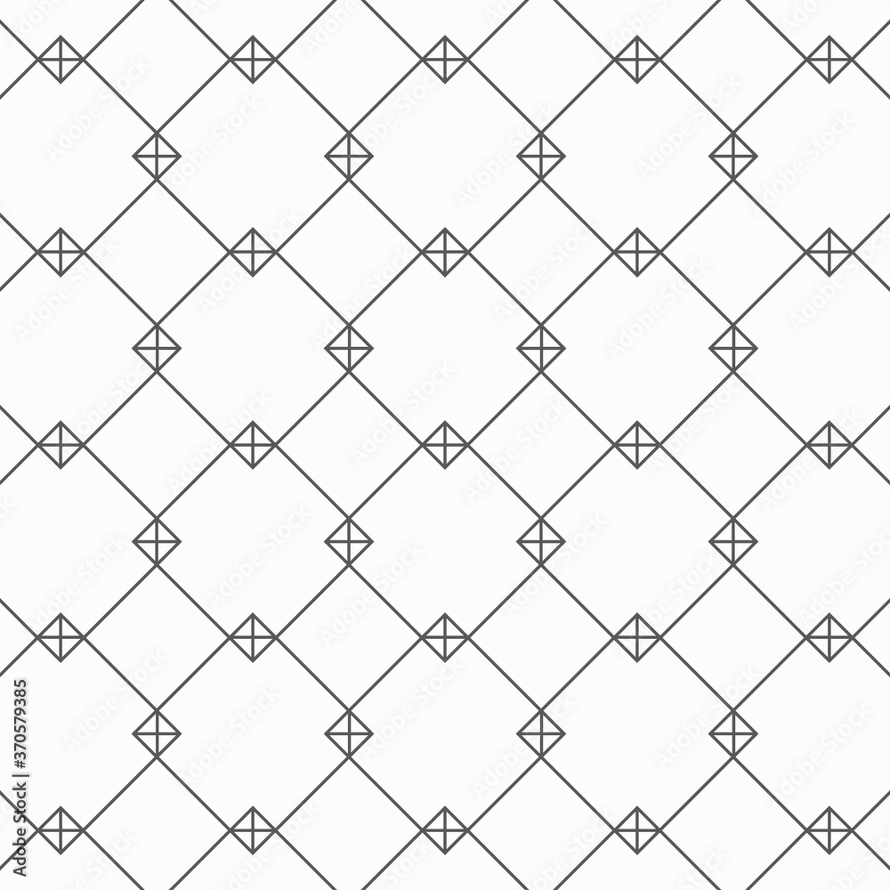 Wall mural geometric linear vector pattern, repeating square shape with linear plus sign. pattern is clean for 
