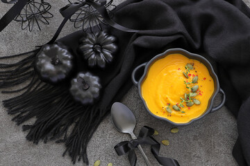 ハロウィン　パンプキンスープ　