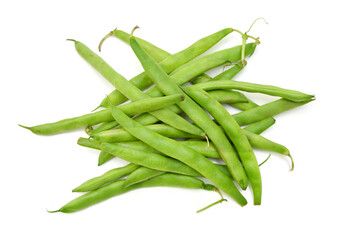 Green beans isolated on a white background.