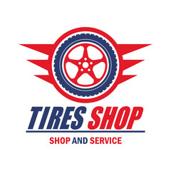 tire logo emblems and insignia with text space for your slogan tag line. vector illustration