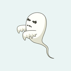 Cute White Ghost Sheet with Black Eyes