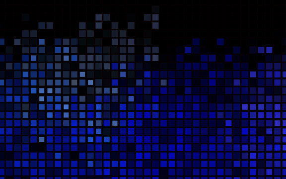 Dark BLUE vector backdrop with rectangles, squares. © Dmitry