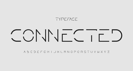 Minimal modern alphabet sans serif font