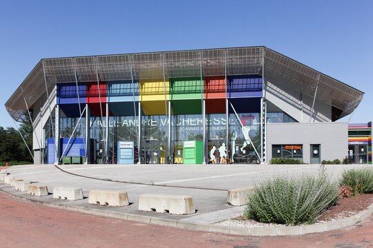 Roanne, France - May 31, 2020: Halle Andre Vacheresse is an indoor sporting arena located in Roanne, France