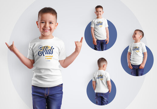 4 Kids T-Shirt Mockups for Boys