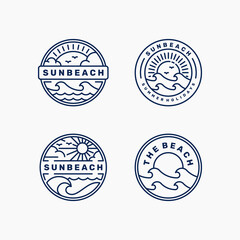 Set of summer holiday sunbeach badge logo