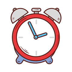 alarm clock, wake up time on white background vector illustration design