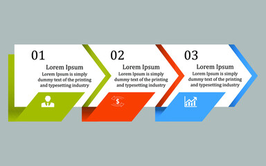 Business data visualization, infographics. Scheme of the process of elements using graphics, diagrams in three stages, numbers, options, parts. Business vector for presentation.