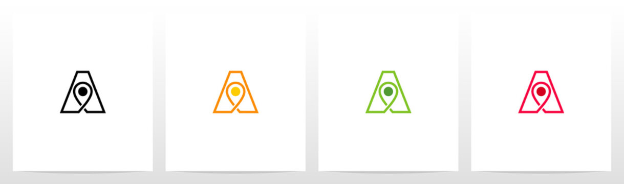 Map Pointer On Letter Logo Design A