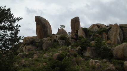 red rock on hill top