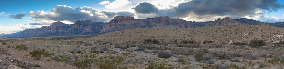 Panoramic view of the Red Rock Canyon near Las Vegas, Nevada, USA