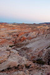 Sunset over the Valley of Fire State Park in the Nevada desert, USA
