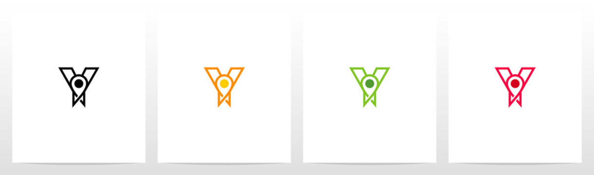 Map Pointer On Letter Logo Design Y