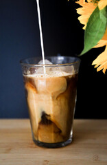 Making iced coffee 