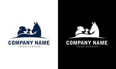 Creative Vector of a Horse, Dog, Cat logo design Animals. graphic illustration