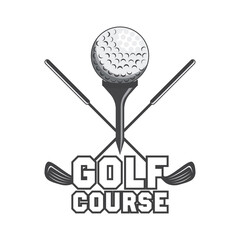 golf logo emblems and insignia with text space for your slogan tagline. vector illustration