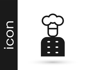 Black Italian cook icon isolated on white background. Vector.