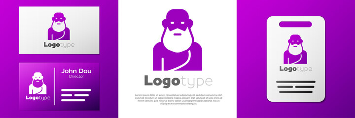 Logotype Socrates icon isolated on white background. Sokrat ancient greek Athenes ancient philosophy. Logo design template element. Vector.