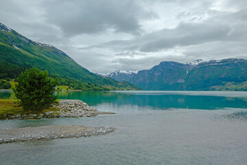 Obraz premium Summer landscape in Stryn Norway