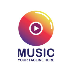 music logo with text space for your slogan tagline. vector illustration