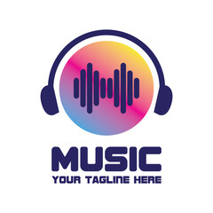 music logo with text space for your slogan tagline. vector illustration
