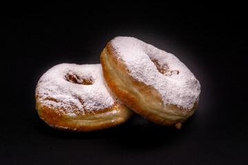 Sweet black and white donuts