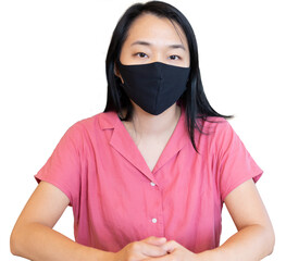 asian female wearing face mask