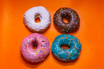 Sweet colorful donuts