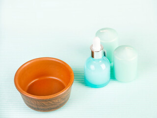 
Empty earthenware container for beauty recipe