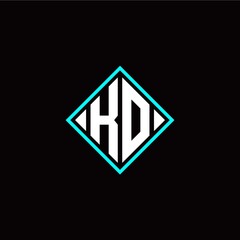 Initial K O letter with square style logo template vector