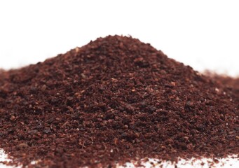 Powder of Sumac, rhus coriaria, Spice against White Background