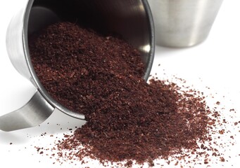 Powder of Sumac, rhus coriaria, Spice against White Background