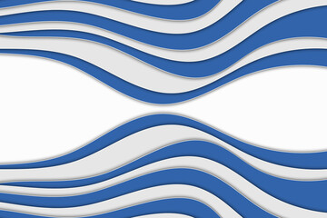 Abstract curved wave template for your design. Illustration with curves lines. Wavy paper cut background.