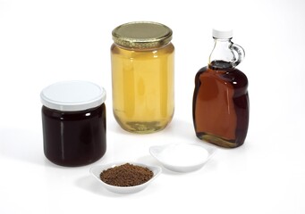 Granulated Sugar, Brown Sugar, Maple Syrup, Treacle and Honey