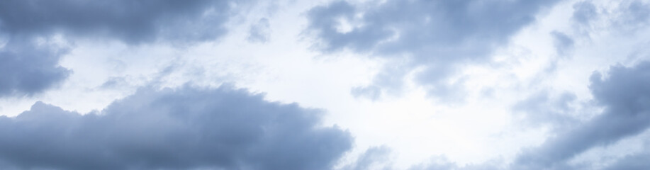 View of blue sky with strom cloud panorama, Using as Landscape Nature wallpaper or cover page.