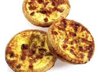 French Lorraine Quiche against White Background