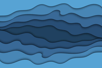 Abstract curved wave template for your design. Illustration with curves lines. Wavy paper cut background.