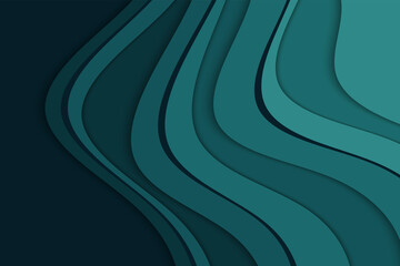 Abstract curved wave template for your design. Illustration with curves lines. Wavy paper cut background.