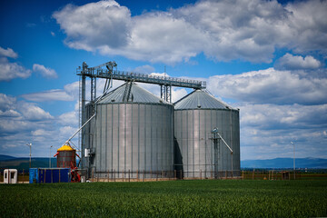 Silo over blue sky