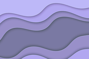 Abstract curved wave template for your design. Illustration with curves lines. Wavy paper cut background.