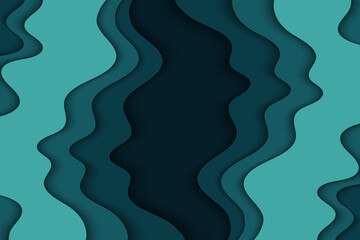 Abstract curved wave template for your design. Illustration with curves lines. Wavy paper cut background.