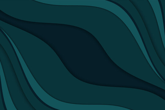 Abstract curved wave template for your design. Illustration with curves lines. Wavy paper cut background. © flexelf