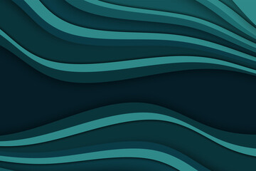 Abstract curved wave template for your design. Illustration with curves lines. Wavy paper cut background.